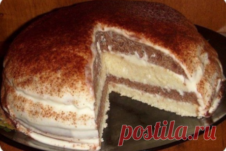 Торт «Зебра» на кeфирe Хочу поделиться с вами рецептом очень нежного и вкусного тортика на кефире!