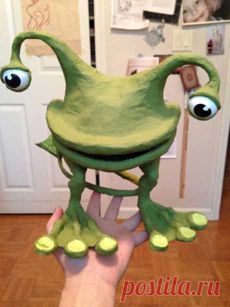 (1) another cute paper mache monster | Halloween Paper Mache