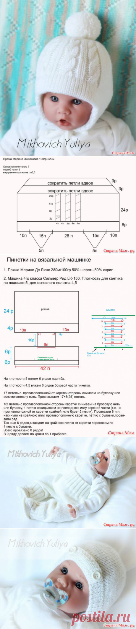 Схема пинеток и шапочки