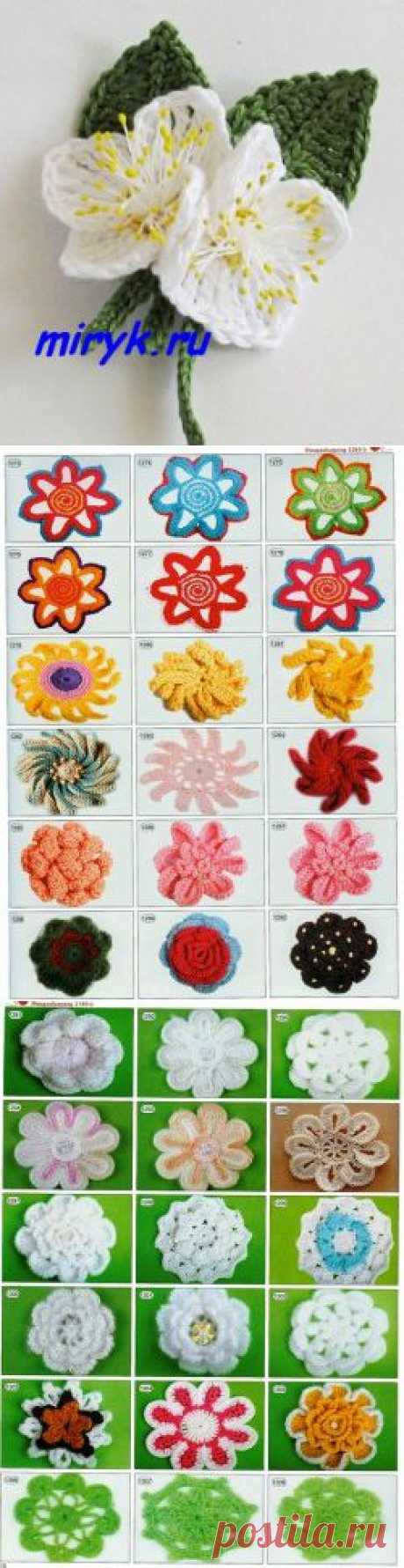 Вязаные цветы жасмина (мастер-класс+схемы) | вязание спицами схемы с описанием