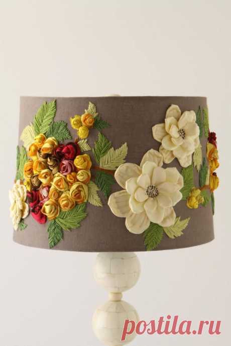 Цветы в интерьере. Часть первая: декор абажура - Ярмарка Мастеров - ручная работа, handmade