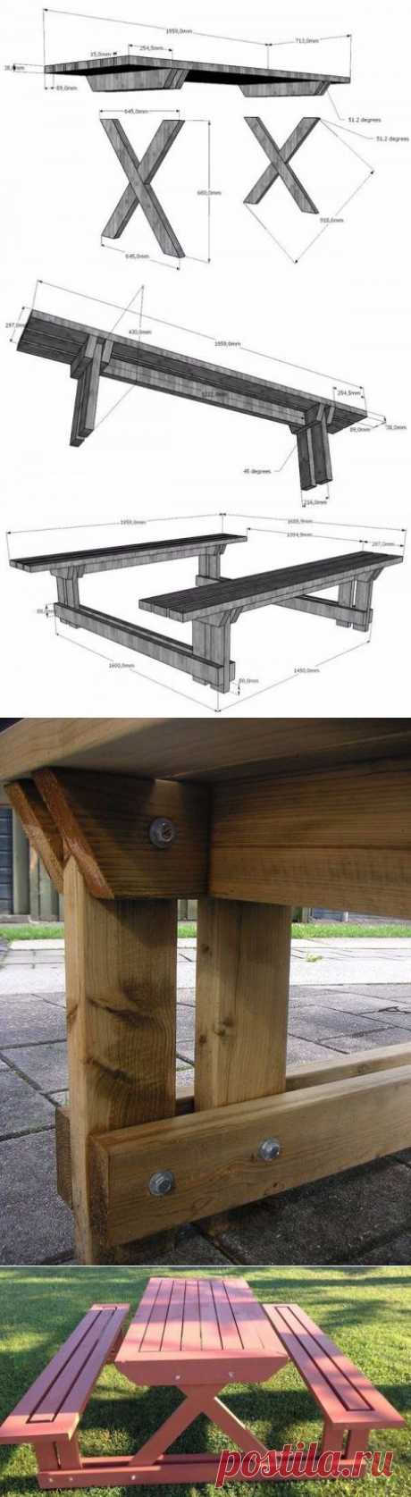 Мастерим стол со скамейками