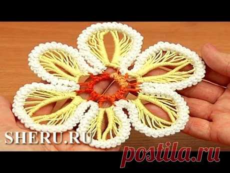 How to Make Flower Romanian Point Lace Урок 63  Румынское кружево