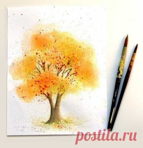 ​Уроки рисования: осеннее дерево