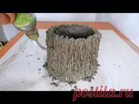 Ideas Concrete At Home - How To Cast Stone Pot Planter - YouTube