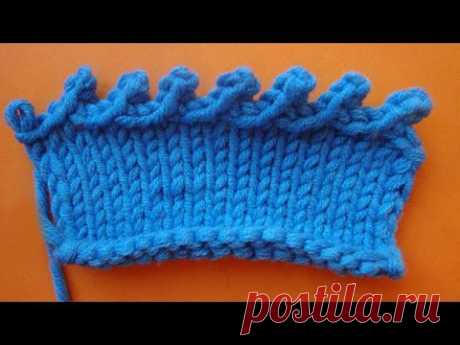 Picot knitting Наклонное пико Урок вязания на спицах 68 - YouTube