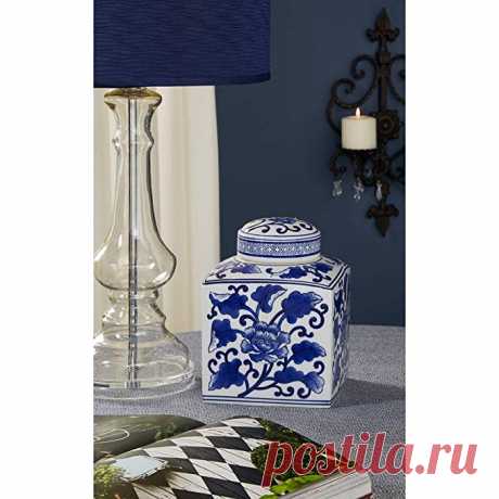 Amazon.com: Large Lidded Jar Blue Modern Contemporary Ceramic: Home & Kitchen