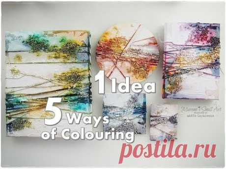1 Idea 5 Ways of Coloring Texture for Beginners ♡ How to Break a Blank Canvas ♡ Maremi's Small Art ♡