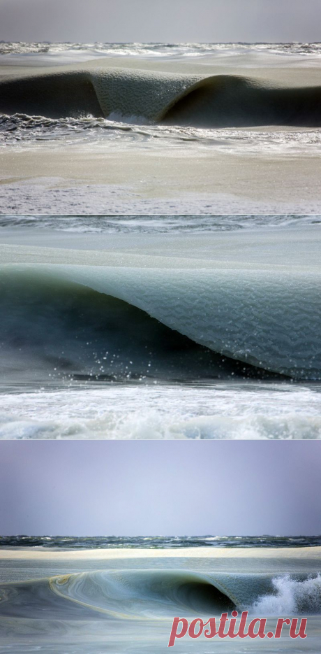 Крайне редкое явление: замерзшие морские волны - Наука и жизнь