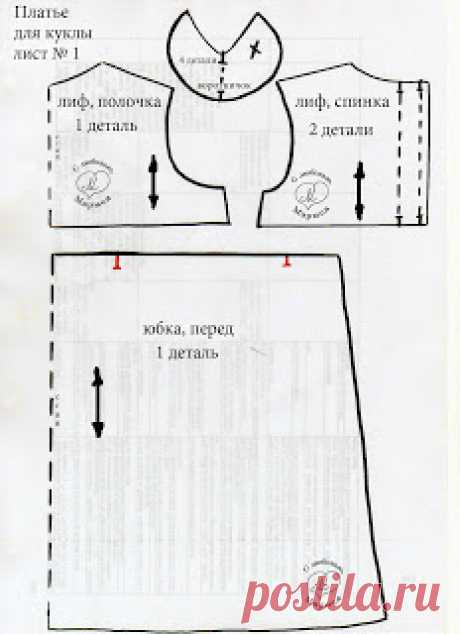 Блог о текстильных шарнирных куклах ручной работы: Выкройка платья. Цикл &quot;Кукольный гардероб&quot;