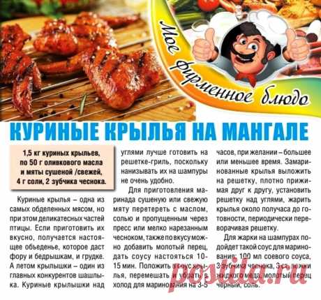 Куриные крылья на мангале