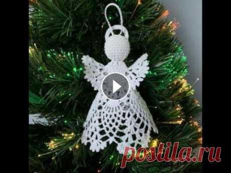 Ажурный ангел крючком. How to crochet a Christmas angel. Связанный крючком ангел для украшения дома или елки на Рождество и Новый Год. Уникальный подарок на день рождения, крещение, обручение, свадьбу, или н...