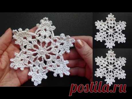 Cнежинки крючком видео   Crochet snowflake