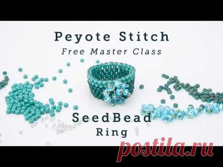 Make your own Preciosa seed bead peyote stitch ring.