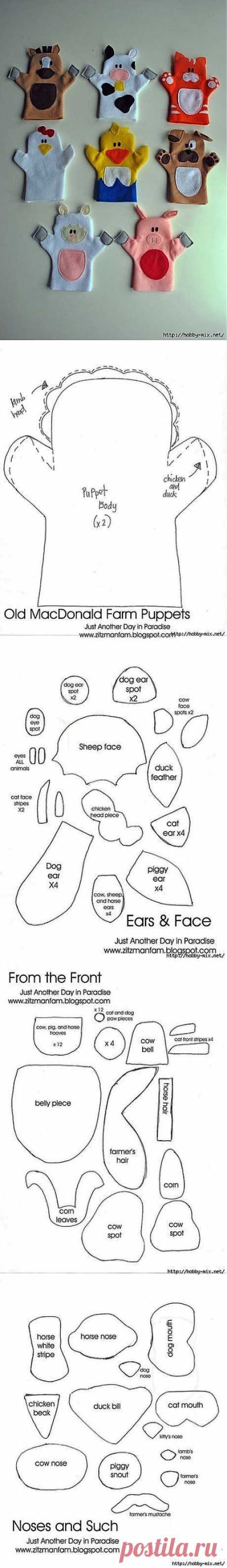 Выкройки игрушек для кукольного театра Old Mocdonald / Разнообразные игрушки ручной работы / PassionForum - мастер-классы по рукоделию