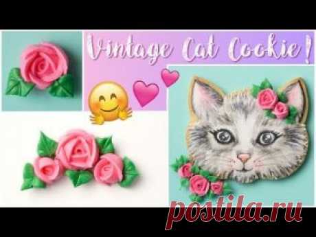 ADORABLE Vintage-Inspired Cat Cookie! Time-lapse tutorial