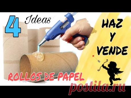 (413) 4 Geniales Ideas Reutilizando ROLLOS DE PAPEL HIGIÉNICO para REGALAR o VENDER. - YouTube