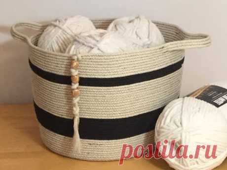 HOW TO - MAKE LARGE COTTON ROPE STORAGE BASKET