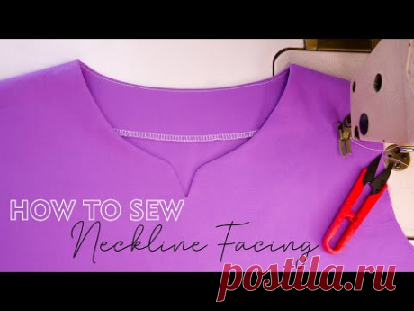 How To Sew Neckline Facing | Neck Sewing Techniques Tutorial For Beginners