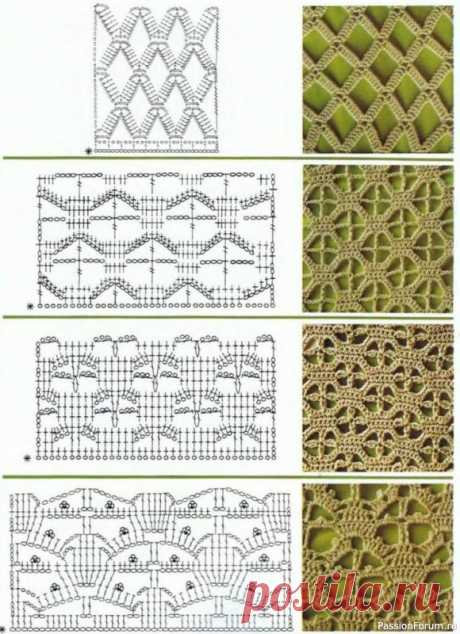 Ажурные узоры крючком. Подборка 1 | Вязание крючком для начинающих
