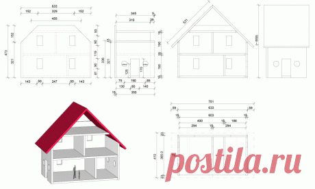 Домик для кукол своими руками чертежи