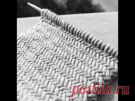 knitting patterns Herringbone stitch pattern Le point de chevron  Вязать узор Ёлочка