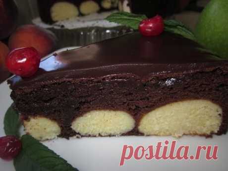 Рецепт - Шоколадный пирог с творожными шариками