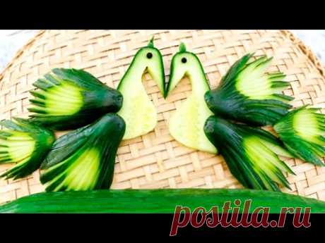 Art In Cucumber Peacock | Vegetable Carving Garnish | Party Food Decoration By ItalyPaul