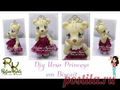 Diy Ursa Princesa em biscuit - Rejane Kesia