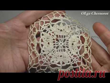 Crochet square  Motif Part1 Квадратный мотив с журнала Дуплет Ч1