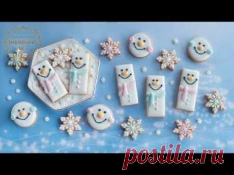 How to make Mini SNOWMAN & SNOWFLAKE Cookies with Basic Shapes cutter!