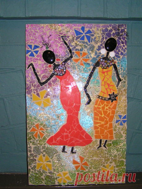 African ladies no 2 Paint wash over milli beads and dresses, now to get some black wire for hair.