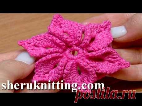 Crochet 3D Flower Tutorial 46 Fleur au crochet facile à réaliser