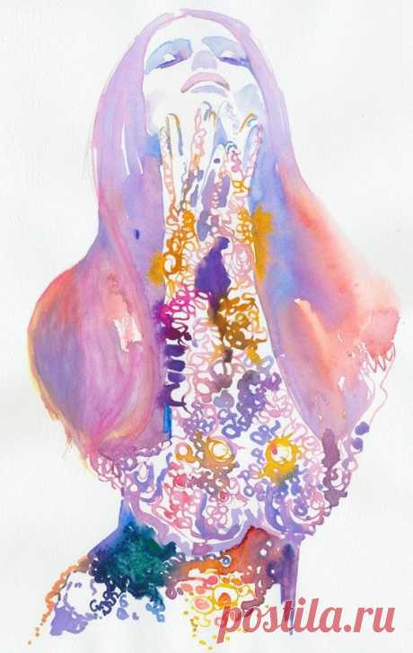 Print of Watercolour Fashion Illustration. Titled - Givenchy2