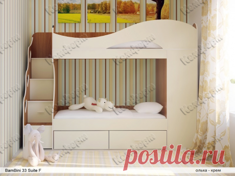 Двухъярусная кровать для детской Bambini 33 Suite F цена 31220р.