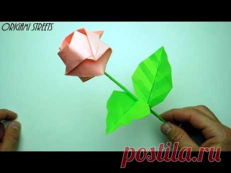 Как сделать розу из бумаги. Оригами роза