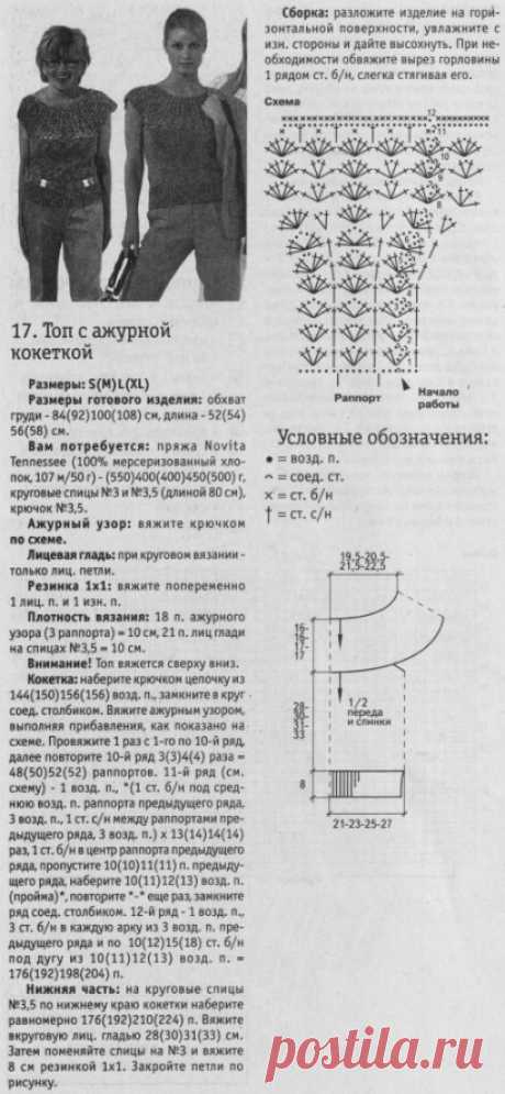 Топ с ажурной кокеткой