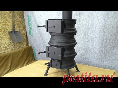 ✅ DIY Wood Stove from CAR RIMS / Fogão a lenha feito de roda de carro / ПЕЧЬ ИЗ АВТОМОБИЛЬНЫХ ДИСКОВ