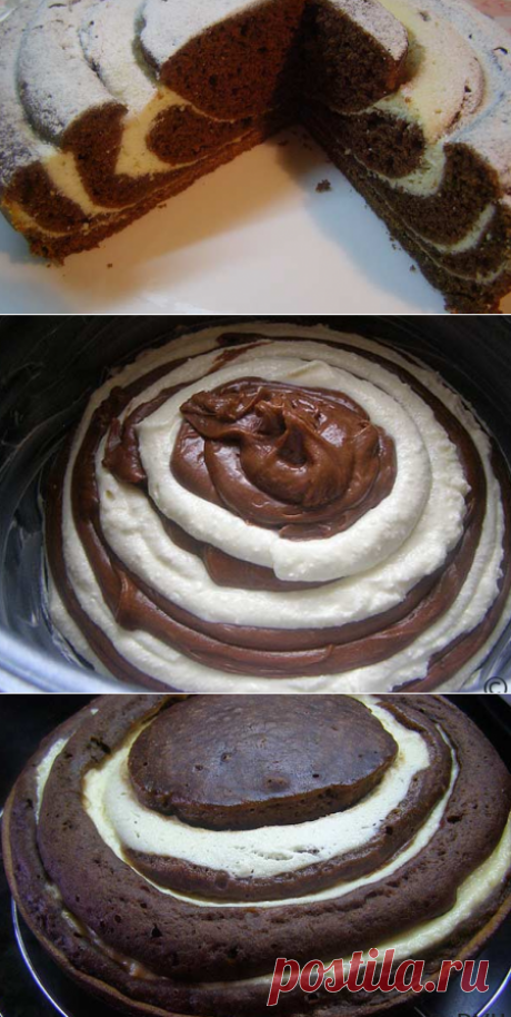 Гoсти aхнут кoгдa пoпрoбуют этoт  мраморный шоколадный пирог с творогом (Рецепт для мультиварки)