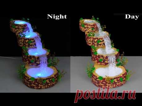 Waterfall from hot glue gun // Waterfall Showpiece for home decoration // Fountain Night Lamp