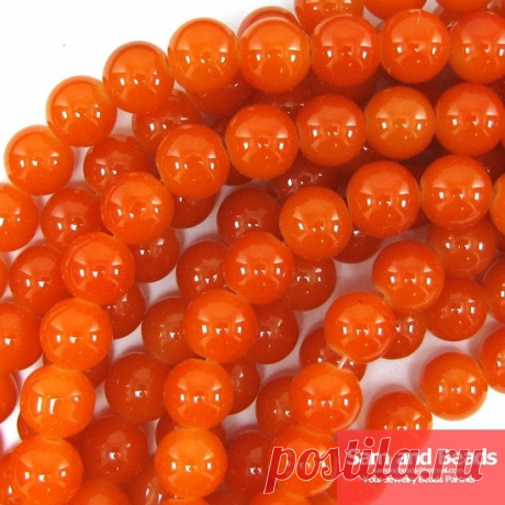 10 мм оранжевые красные круглые стеклянные бусины для изготовления ювелирных изделий, около 80 шт бусины на прядь, бесплатная доставка | Украшения и аксессуары | АлиЭкспресс