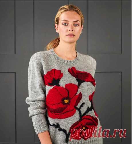 Пуловер с вышивкой - Fleurs de Pavot