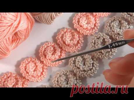 3D Spiral Crochet Pattern/Magic Crochet Ribbon/How to Crochet  Beautiful Cord of Round Elements