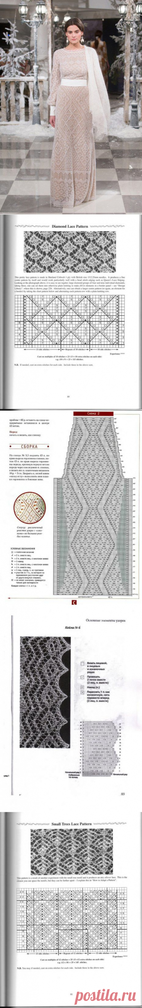 Длинное платье спицами схема. Ажурное длинное платье спицами схема | Домоводство для всей семьи