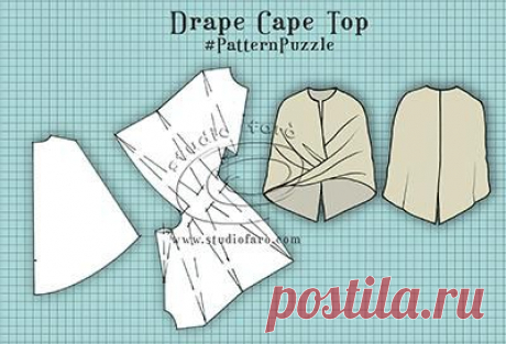 Pattern Puzzle - Drape Cape Top