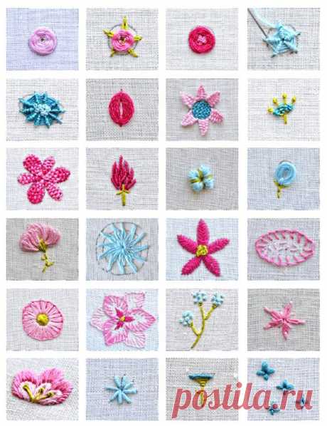 Blumen sticken - 16 Tutorials zum sticken lernen