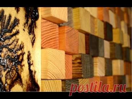 (2) Reclaimed wood 3D wall panel - YouTube