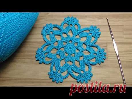 Как связать ажурный мотив крючком - урок вязания крючком - Crochet