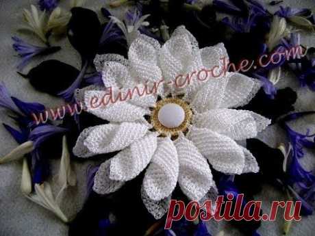 CROCHE AULA FLOR MARGARIDA EM CROCHE PARTE 1