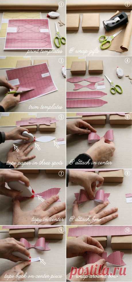 Супер идея для украшения подарка: симпатичный бантик из бумаги | I Love Hobby - Лучшие мастер-классы со всего мира!